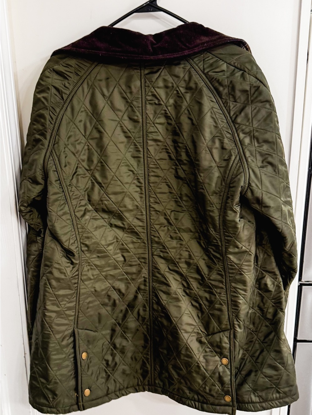 Barbour Annandale Olive Green Classic Quilted Jacket EUC Sz US 14 - Picture 5 of 10
